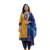 Mustard and Navy Blue Monipuri Salwar Kameez - Medium