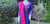 Navy Blue and Dark Pink Monipuri Salwar Kameez - Medium