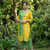 Yellow and Light Green Monipuri Salwar Kameez - Small