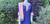 Navy Blue and Baby Pink Monipuri Salwar Kameez - Large