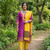Magenta and Yellow Monipuri Salwar Kameez - XXLarge