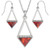 Tide Jewellery inlaid blue Paua shell Diamante triangle design pendant and earring set