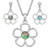 Tide Jewellery inlaid blue Paua shell Simple flower design pendant and earring set