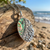 Tide Jewellery  inlaid Paua shell Floral pattern oval pendant