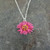 Silver Finish Aster Fucshia Pendant