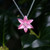 Silver Finish Lily Pink Pendant