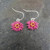 Silver Finish Aster Fucshia Earring