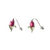 Silver Finish Tulip Pink Earring