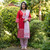 Deep Red Monipuri Salwar Kameez - XXLarge