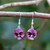 Pansy Pink Flower Drop Earrings