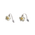 Silver Finish Primrose Yellow Flower Drop Earrings