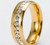 Golden Plated Comfortable Zircon Stainless Steel Rings 5mm Width