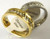 Golden Plated Comfortable Zircon Stainless Steel Rings 5mm Width