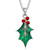 Tide Jewellery inlaid green Paua shell  Redstone Holly Leaf Necklace