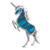 Tide Jewellery inlaid Paua Blue unicorn brooch