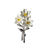 Silver Finish Narcissus White Daffodil Flower Bouquet Brooch Silver Finish Narcissus White Daffodil Flower Bouquet Brooch