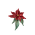 Silver Finish Poinsettia Flower Brooch