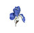 Silver Finish Iris Violet Blue Flower Brooch Silver Finish Iris Violet Blue Flower Brooch