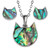 Natural cat earring and necklace set