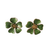 Green floral enamel stud earrings
