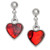 Paua Shell Red heart earrings