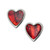 Paua Shell Red heart stud earrings