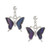 Purple butterfly earrings