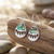 Paua Shell Bear paw print earrings