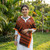 Maroon Black and Orange Monipuri Shawl