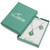 Paua Shell Green quatrefoil earrings and necklace set