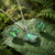 Paua Shell Green quatrefoil earrings and necklace set