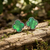 Paua Shell Green quatrefoil earrings