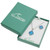Paua Shell Blue quatrefoil earrings and necklace set