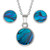 Paua Shell Blue round earring and necklace set