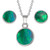 Paua Shell Green round earring and necklace set