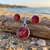 Paua Shell Red round earring and necklace set