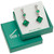 Green mother of pearl shell quatrefoil earrings