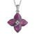 Paua Shell Pink flower necklace