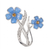 Silver Plated Forget me not flower elegant brooch