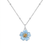 Silver Plated Forget Me Not Dainty Flower Pendant Necklace