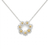 Silver Plated Daisy Flower Circle Pendant Necklace
