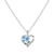 Silver Plated Forget Me Not Dainty Heart Flower Pendant Necklace