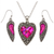 Paua Shell Heart earring and necklace set