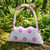 Hand Crafted White & Pink Flowers Small Hand Bag