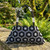 Hand Crafted Black & Clear Hex Flowers Large Hand Bag