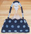 Hand Crafted Black & Clear Flowers Medium Hand Bag