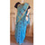 Sky Blue and Maroon Diamond Monirpuri Tant Saree