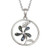 Tide Jewellery inlaid Paua shell circled five petal flower pendant