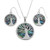 Tide Jewellery inlaid Paua shell tree of life pendant and earring set