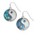 Tide Jewellery inlaid blue Paua shell Yin Yang hook earrings